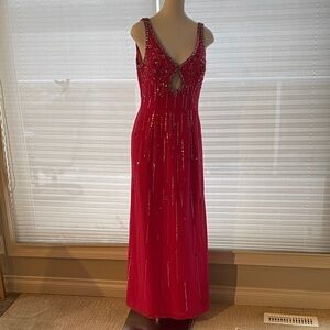 SPARKLE pink beaded prom dress.